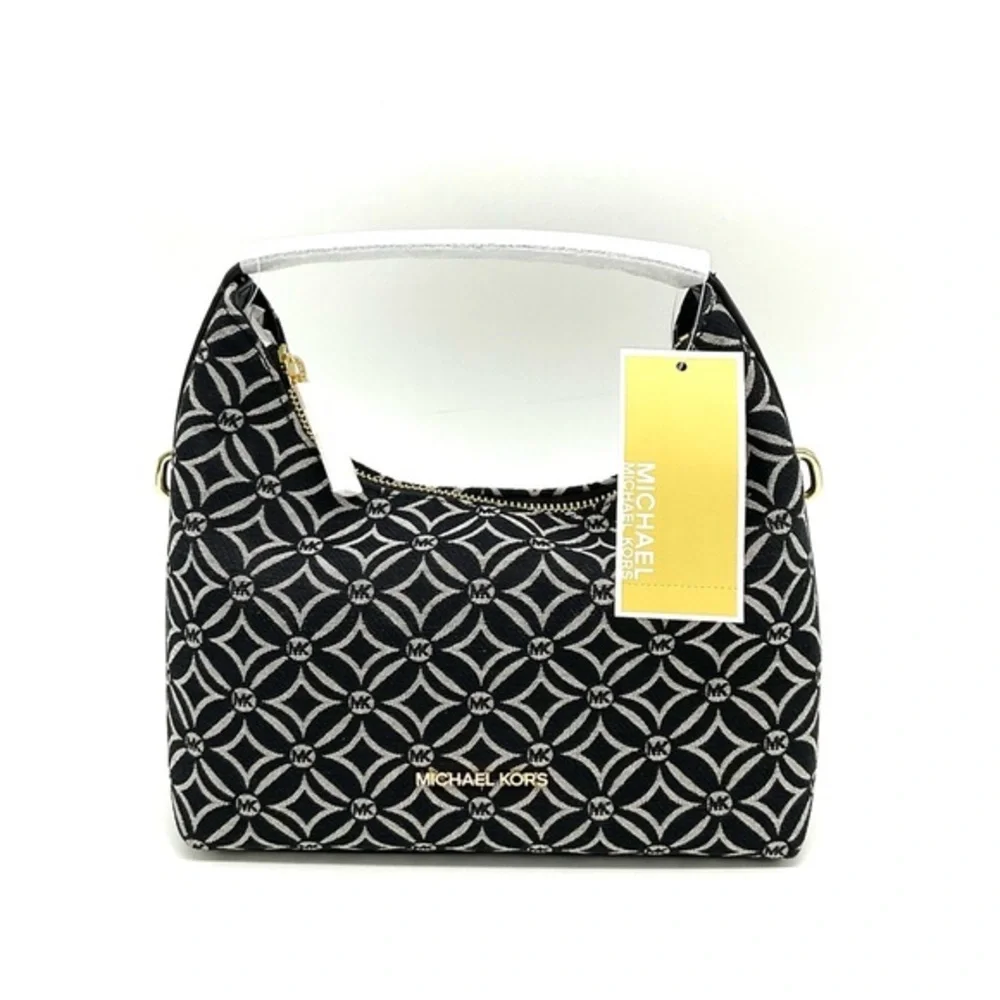 Michael Kors Ember Small Logo Jacquard Messenger Bag Black